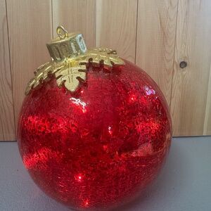 vintage valerie parr hill lit crackle glass ornament 6" PLS SEE DESCRIPTION